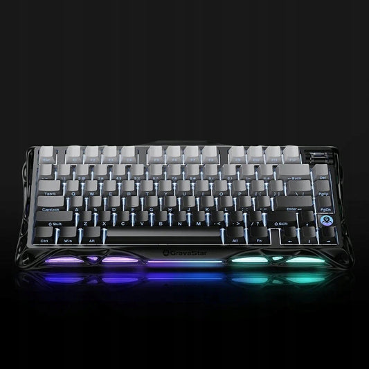 Klawiatura mechaniczna bezprzewodowa GravaStar Mercury K1 Kailh Pink czarna