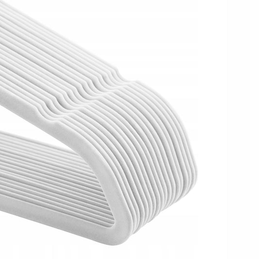 SONGMICS - Wieszaki aksamitne 50 szt. antypoślizgowe 43 cm białe SONGMICS