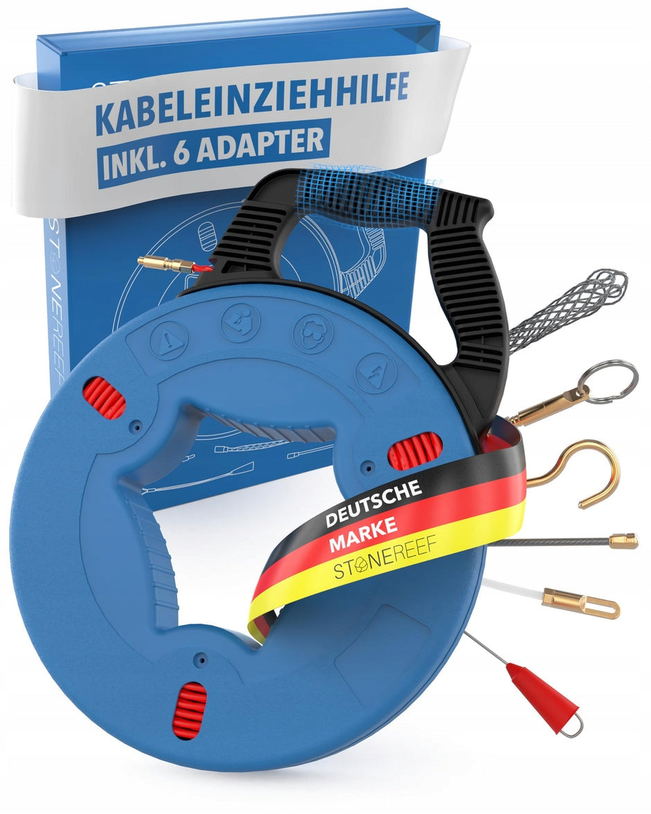 PILOT LINKA DO PRZECIĄGANIA KABLI WŁÓKNO f30m 4 ADAPTERY