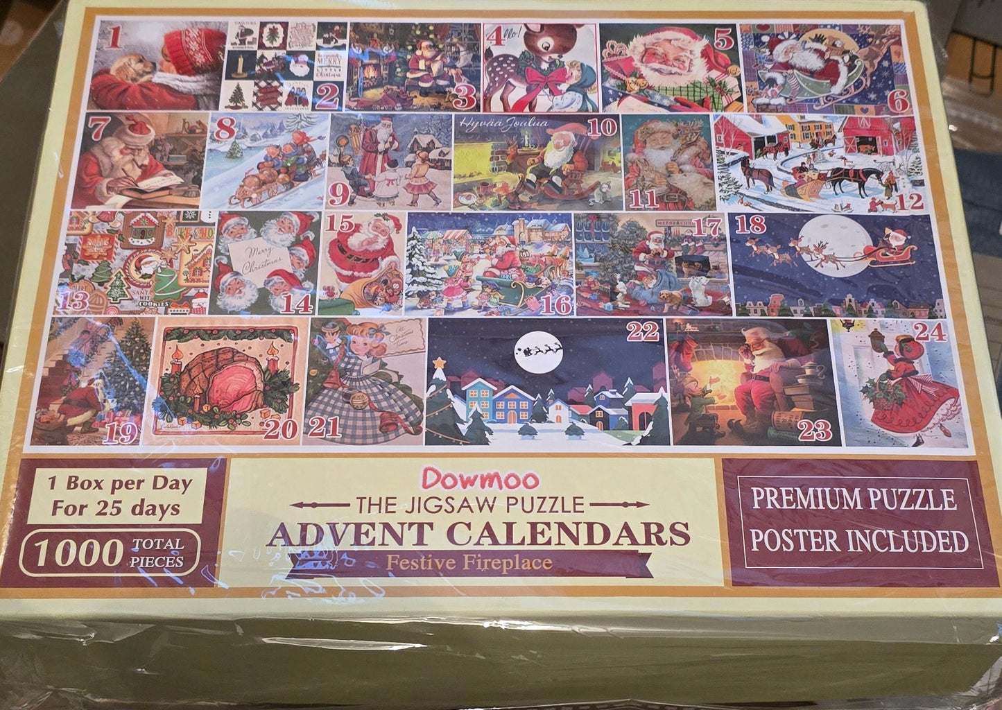KALENDARZ ADWENTOWY PUZZLE 24 Różne Obrazki Świąteczne MERRY CHRISTMAS EKO