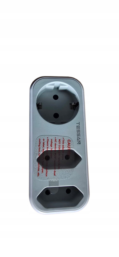 TESSAN Adapter podróżny 3x gniazdko 2x USB wtyk US