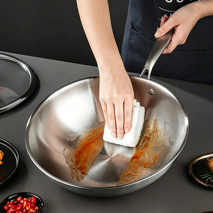Maxcook Tri-Ply 304 patelnia wok ze stali nierdzewnej - 28 cm  3-warstwowa