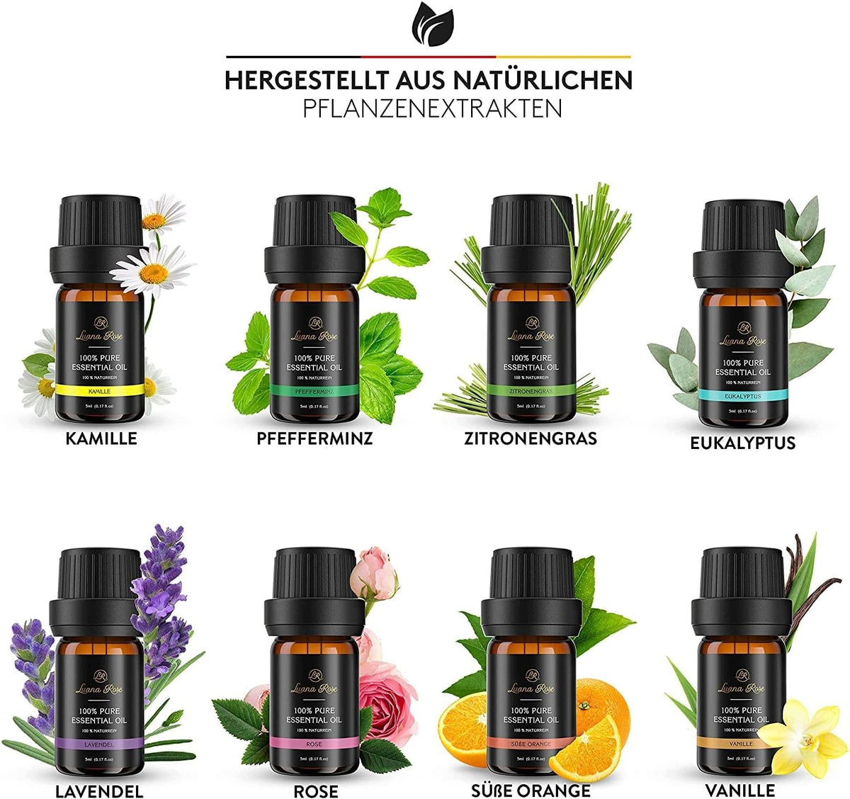 Zestaw olejków eterycznych – 12 olejków (5 ml) olejek zapachowy Luana Rose