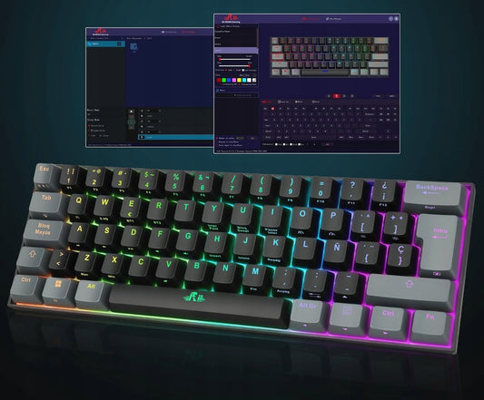 Rii RK802 Klawiatura Mechaniczna 60% Bluetooth 2,4G USB-C