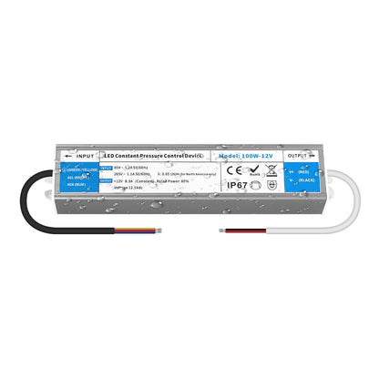 YOODI Zasilacz 12V 100W 8.3A Transformator IP67 Wodoodporny Transformator AC 230V Na DC 12V Do Użytku Na Zewnątrz Sterownik LED Zasilacz Ultracienki Do Taśm LED Lampy Taśmowe Oświetlenie