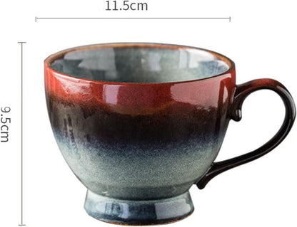 Filiżanka do Kawy i Herbaty - Fajansowa, 500 ml, Duża, z Kamionki, Ceramiczna, z Uchwytem