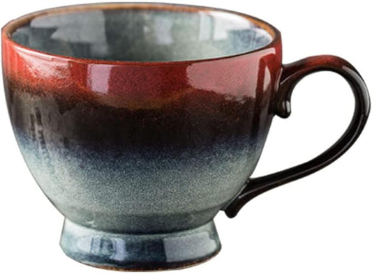 Filiżanka do Kawy i Herbaty - Fajansowa, 500 ml, Duża, z Kamionki, Ceramiczna, z Uchwytem