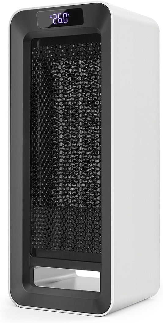 Grzejnik elektryczny, energooszczędny, cichy, 1500 W, z lampką nocną, wyświetlaczem LED, grzejnikiem elektrycznym, 12-godzinnym timerem, 3 prędkościami, ceramicznym grzejnikiem PTC