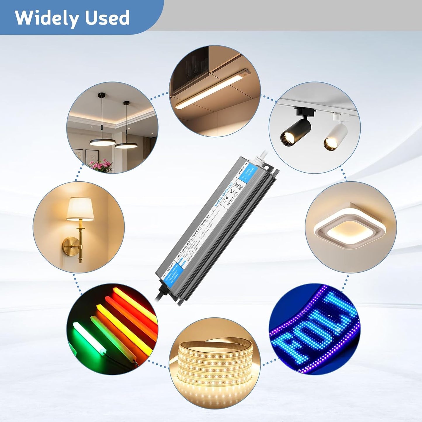 YOODI Zasilacz 12V 100W 8.3A Transformator IP67 Wodoodporny Transformator AC 230V Na DC 12V Do Użytku Na Zewnątrz Sterownik LED Zasilacz Ultracienki Do Taśm LED Lampy Taśmowe Oświetlenie