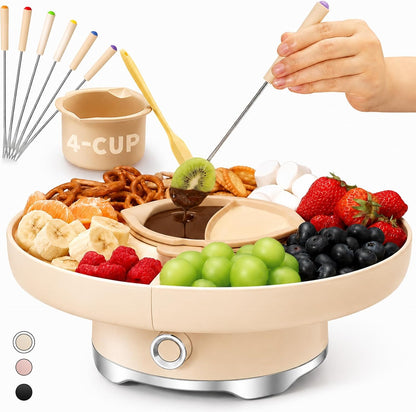 LUSHYUM FONDUE 2W1 BIAŁEJ CZARNEJ CZEKOLADY MACZANIA ELEKTRYCZNY PODGRZEWA