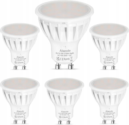 Żarówki LED halogenowe Gu10 LED neutralna biel 600lm zestaw 10 szt