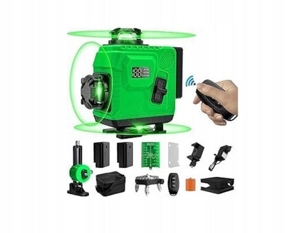 Poziomica laserowa 4D laser krzyżowy sterowany pilotem zestaw z akcesoriami