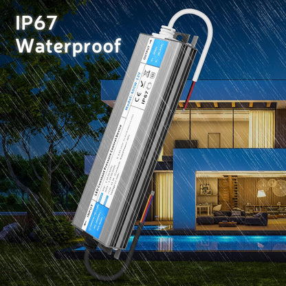 YOODI Zasilacz 12V 100W 8.3A Transformator IP67 Wodoodporny Transformator AC 230V Na DC 12V Do Użytku Na Zewnątrz Sterownik LED Zasilacz Ultracienki Do Taśm LED Lampy Taśmowe Oświetlenie