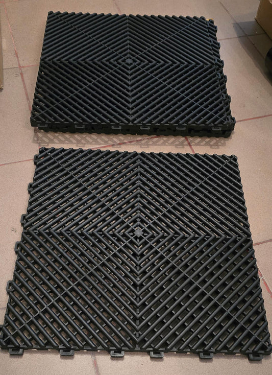 Płytki podłoga modułowa garażowa plastikowe czarne 40x40x1,8cm 20szt