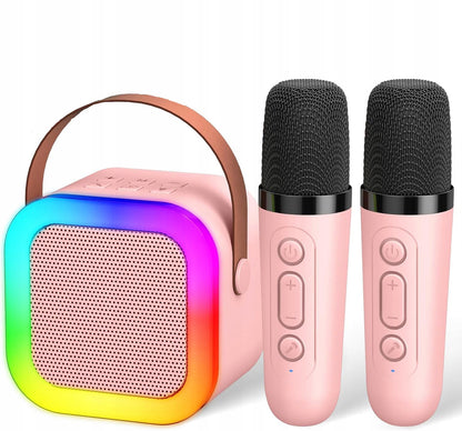 MASZYNA KARAOKE DŹWIĘK STEREO 2 MIKROFONY GŁOŚNIK BLUETOOTH
