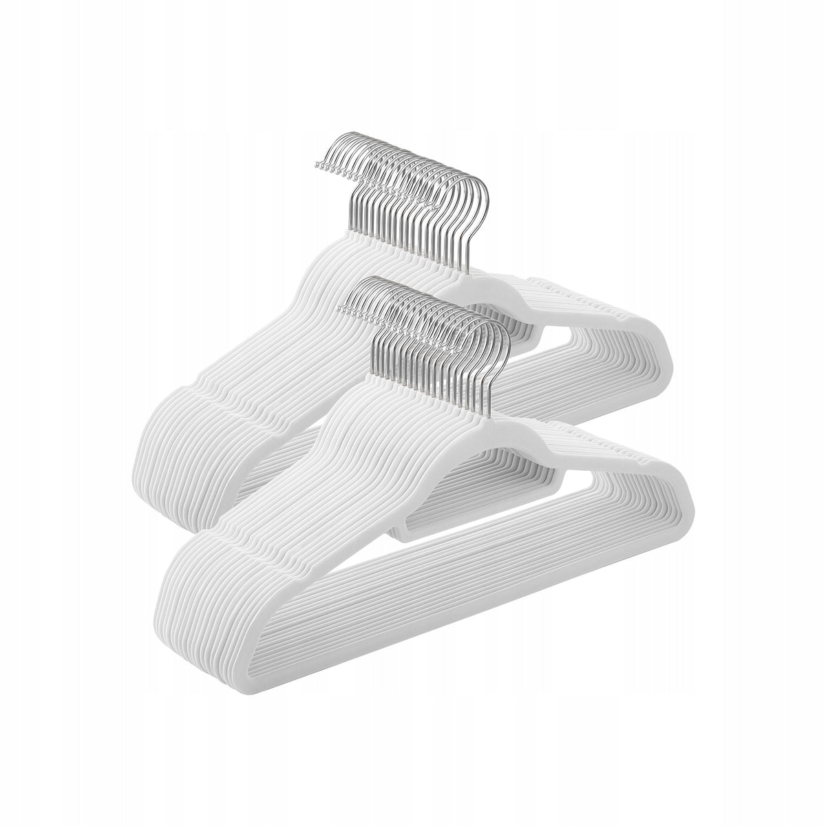 SONGMICS - Wieszaki aksamitne 50 szt. antypoślizgowe 43 cm białe SONGMICS