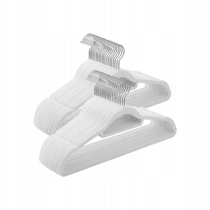 SONGMICS - Wieszaki aksamitne 50 szt. antypoślizgowe 43 cm białe SONGMICS