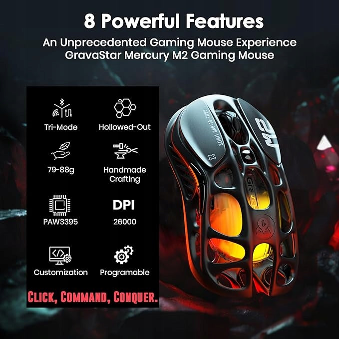 Mysz bezprzewodowa GravaStar Mercury M2 Czarna
