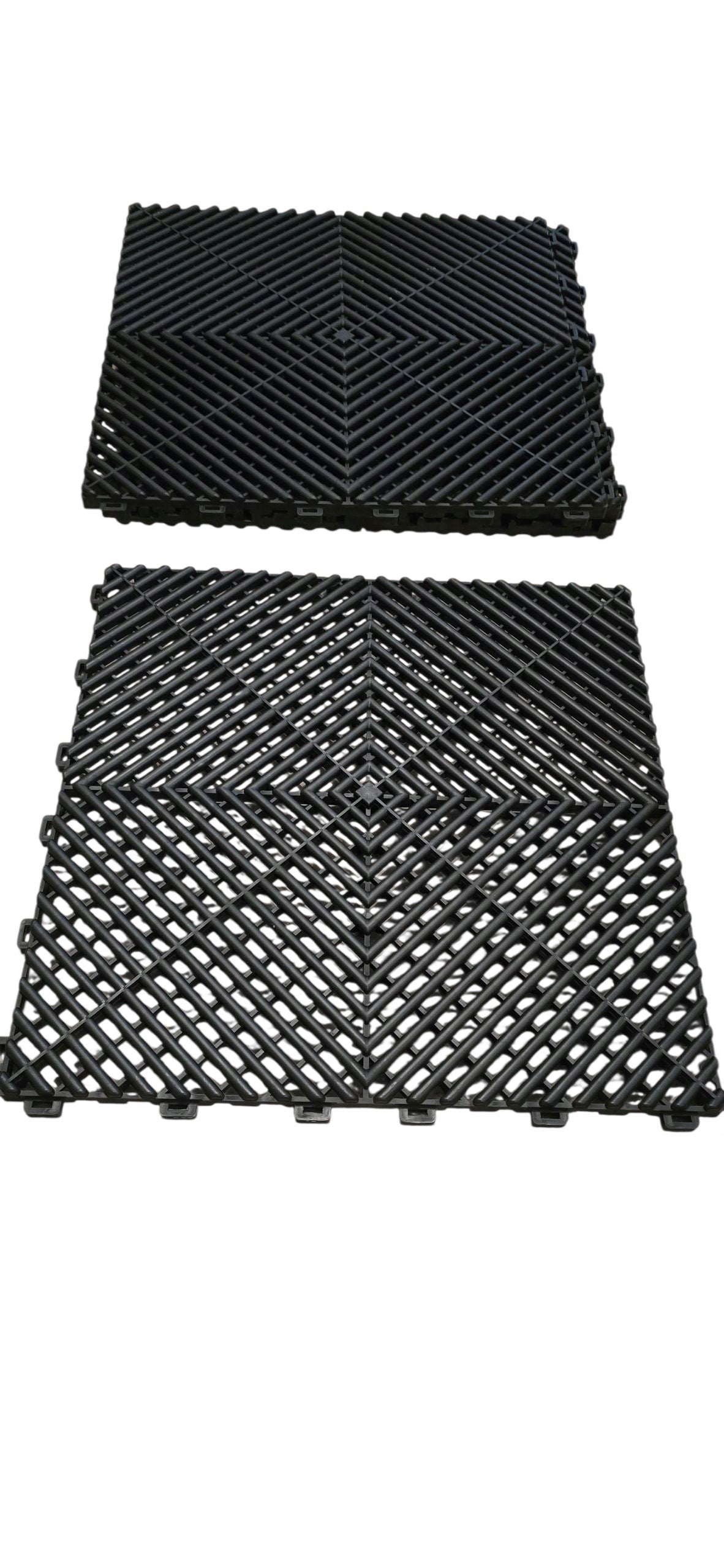 Płytki podłoga modułowa garażowa plastikowe czarne 40x40x1,8cm 20szt