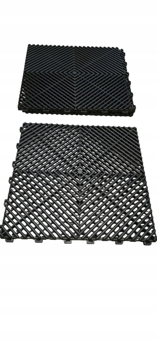 Płytki podłoga modułowa garażowa plastikowe czarne 40x40x1,8cm 20szt